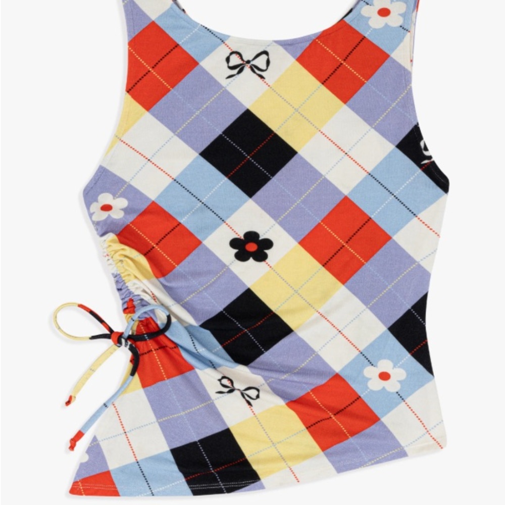 Lisa Says Gah Multicolor Argyle Tank
